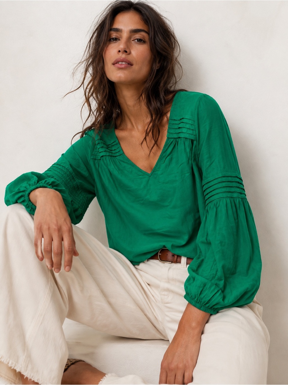 Anthropologie Maeve Green Top